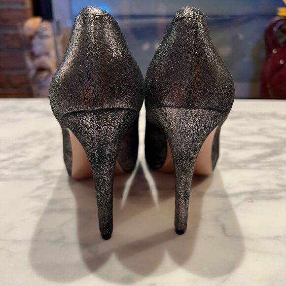 Pewter high heel platform shoes - Picture 4 of 9